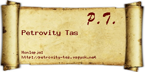 Petrovity Tas névjegykártya